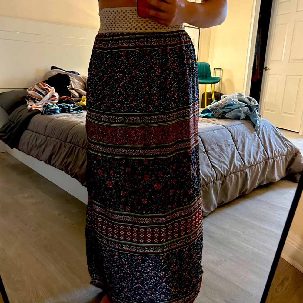 Boho style maxi skirt